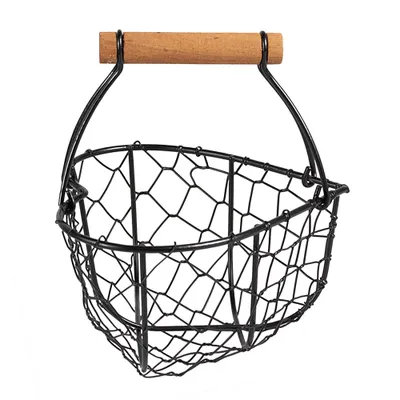 Produktbild von Clayre & Eef Aufbewahrungskorb 17x17x19 cm Schwarz Metall