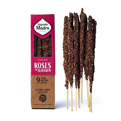 Produktbild von Sagrada Madre Kräuter-Räucherstäbchen, Rosen und Olibanum – 2er-Set – ±44 g