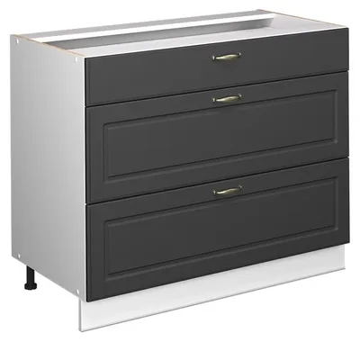 Produktbild von Küchenunterschrank Vicco Fame-Line Anthrazit-Gold Landhaus/Weiß 100 cm ohne Arbeitsplatte, Model 61613