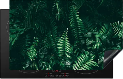 Produktbild von KitchenYeah© Herdabdeckplatte Blätter - Dschungel - Natur - Tropisch - Pflanzen , 85x52cm, Küche Deko, Glaskeramikkochfeld Herdabdeckung, Abdeckplatte fùr Kochfeld