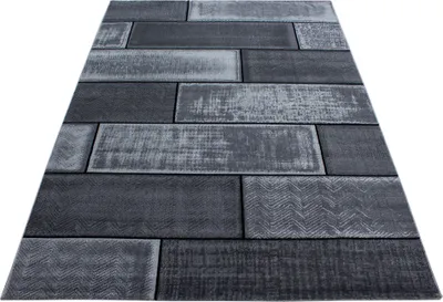 Produktbild von Teppich mit feiner Linienstruktur - perfekt für Wohnzimmer, Schlafzimmer oder Büro, Größe: 120 x 170 cm, Farbe: Schwarz-7