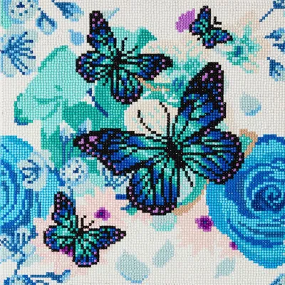 Produktbild von Crystal Art Gemälde zum Malen mit Diamanten - Schmetterlinge - 30 x 30 cm