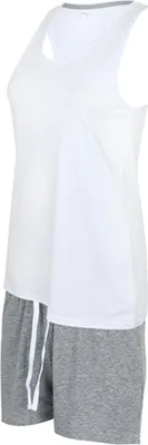 Produktbild von Towel City TC052 | Short Pyjamas Set in a Bag - Single-Jersey - Farbe: White/Heather Grey - Größe: M