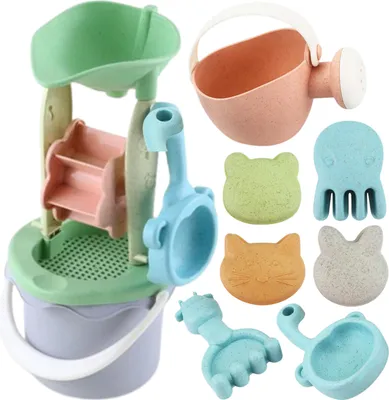 Immagine prodotto di WOOPIE GREEN Set di sabbia in secchio con bobina 9 pz. MATERIALE BIODEGRADABILE