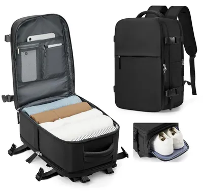 Image de Sac à dos 40x20x25, adapté aux bagages à main pour l'avion, sac à dos étanche, compatible avec un ordinateur portable de 14 pouces