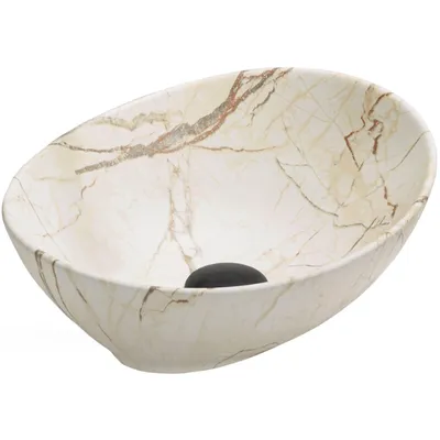 Image de Mexen Elza lavabo à poser 40 x 33 cm, pierre beige - 21014095
