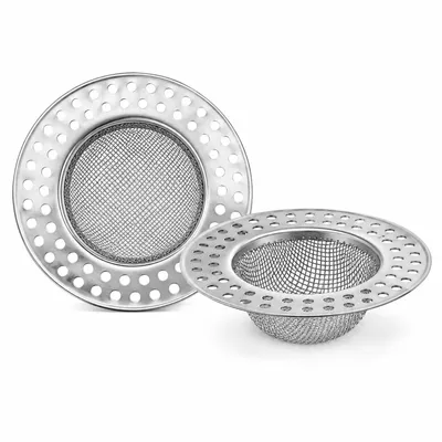 Produktbild von 2-teiliges Edelstahl-Abflusssieb, 16 g, 5,3 cm, Haarsieb, Duschsieb, für Küchenspülen und Badewannen