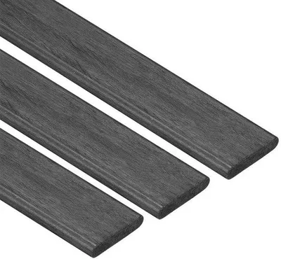 Image de Bandes en fibre de carbone 2 mm x 10 mm x 400 mm, revêtement par poudrage, lot de 3