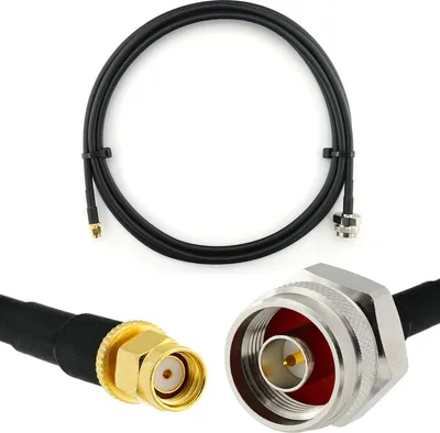 Produktbild von 1m RP-SMA Stecker auf N Stecker (Hex Kopf) Koaxialkabel — 1 Meter Verlustarmes HF-240 (LMR 240 Äquivalent) Antennenkabel Verlängerungskabel — für WiFi Router Antenne Wireless RF WLAN Radio Modem