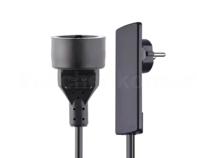Obrázek produktu pro Schulte EVOline Plug 01.551 Plochá zástrčka 1,5 m se spojovací zásuvkou černá.