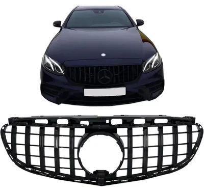 Obrázok produktu pre Mriežka chladiča pre Mercedes W212 S212 Facelift 13–16 GT-R v štýle Panamericana, čierna.