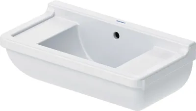 Produktbild von Duravit Handwaschbecken STARCK 3 mit Überlauf, Hahnlochbank, 500 x 260 mm, Hahnloch-Vorstich weiß