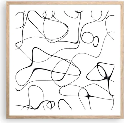 Produktbild von Gerahmtes Poster - Rahmen in heller Eiche - Linie nichts Muster - 60x60 cm - Wand Bild - Wanddeko - Wandbilder - Kunstposter - Wandposter - Bilderrahmen - Bilder - Kunstdruck - P2NAC60x60-5054