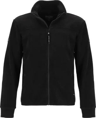 Produktbild von River Creek Herren Strickjacke Cord mit Stehkragen - Unifarbene Cord-Jacke mit Reißverschluss in Schwarz Größe XL