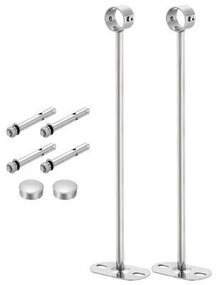 Gardinenstangenhalter-Set, 2 Stück, Edelstahl, 25 mm, 350 mm, silber