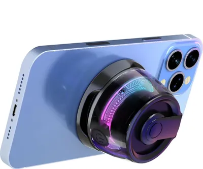 Image de Cazy Haut-parleur magnétique sans fil, Compatible avec les appareils MagSafe, Lumières LED, Charge USB-C, 10 heures d'écoute, Noir