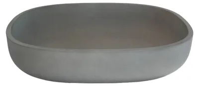 Produktbild von Waschbecken aus Beton, Grau, 50 cm Länge, 37 cm Breite, 12,5 cm Höhe, mit 4,5 cm Ablaufbohrung