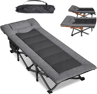 Imagen del producto de Cama de camping plegable con cabecero ajustable