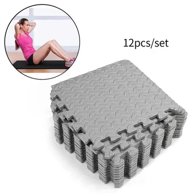 Immagine prodotto di Set da 12 tappetini da palestra – Tappetini puzzle in schiuma, antiscivolo, ammortizzanti, con sistema a incastro, tappetini da palestra e da allenamento per la casa