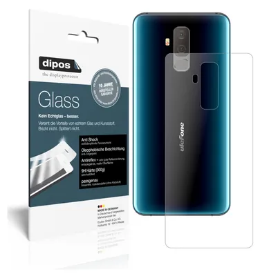 Produktbild von 2x Schutzfolie für Ulefone T2 Rückseite matt - Anti-Shock 9H Folie dipos Glass