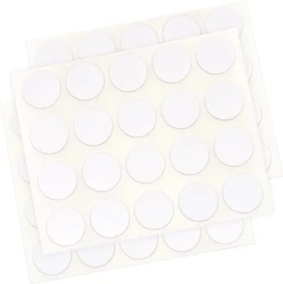 Produktbild von Adsamm® | 60 x Abdeckkappen | Ø 13 mm | Weiß | rund | 0,45 mm dünne selbstklebende Möbelpflaster von Adsamm®