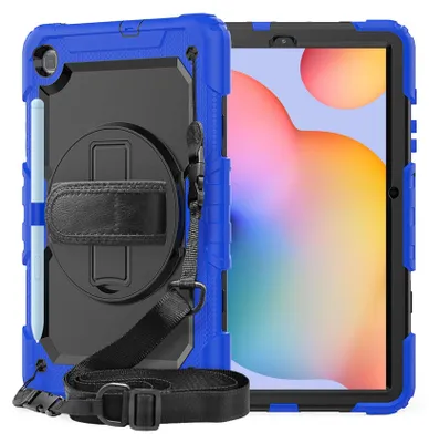 Image de 4in1 Housse de protection pour Samsung Galaxy Tab S6 Lite SM-P610 SM-P615 10.4 Hard Case + fonction stand+ sangle bleu