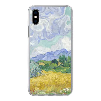 Produktbild von MuchoWow® Handyhülle Schutzhülle Hülle für iPhone Xs Weizenfeld mit Zypressen - Vincent van Gogh Silikon Softcase Handy Hülle - Handytasche