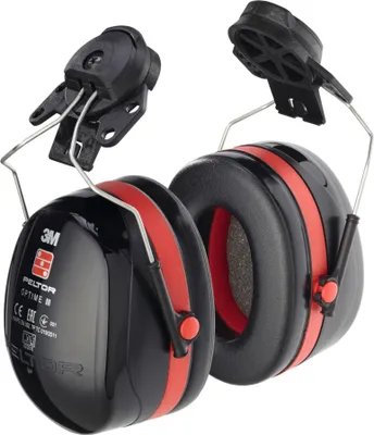 Immagine prodotto di 10x paraorecchie 3M™ PELTOR™ Optime™ III, nero/rosso, fissaggio al casco, H540P3E-413-SV | confezione (20 pezzi)