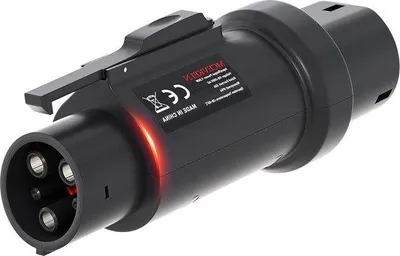 Immagine prodotto di Modulatore di ricarica elettrico da 32 A, maschio tipo 2 su femmina tipo 1 - Stazione di ricarica per auto - IEC 62196 secondo SAE J1772 - 0,35 kg