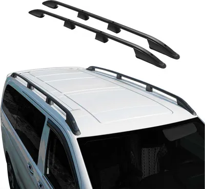 Produktbild von Dachreling Dachgepäckträger für VW Caddy 2010-2015 L2 Langer  Alu Schwarz