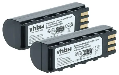 Produktbild von vhbw 2x Akku kompatibel mit Zebra DS3478-DP, DS3478, DS3578-HD, DS3478-SF, LS3478-ER, DS3578-SR Barcodescanner POS (2200 mAh, 3,7 V, Li-Ion)