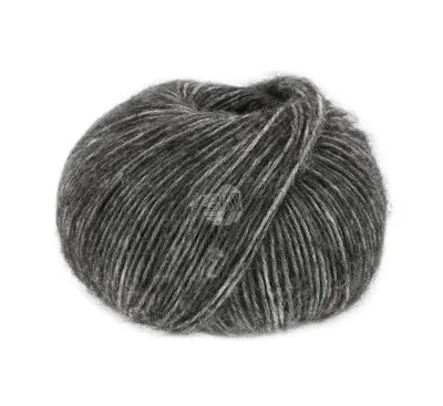 Produktbild von Lana Grossa NATURAL ALPACA PELO 50 g flauschige Netzgarnstruktur gefüllt mit Baby-Alpakafasern 125 m Farbe 004 - Dunkelgrau meliert