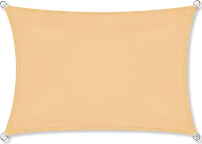 Image de Rectangle voile de protection solaire sable UV Block Baldaquin avec accessoires d'installation, 4 x 4 m / Beige