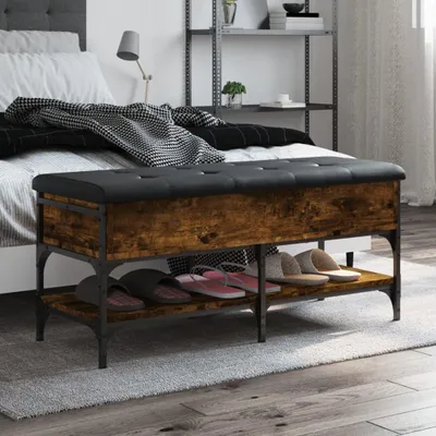 Obrázek produktu pro Lavice na boty kouřový dub 102x42x45 cm materiál na bázi dřeva