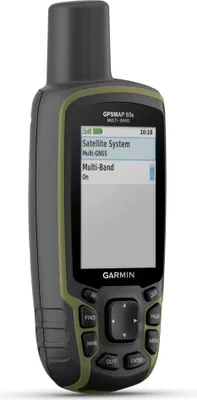 A Garmin GPSMap 65s handheld GPS device is shown against a white background.