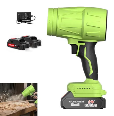 Produktbild von 21V Akku Laubbläser, Handgeführtes Gebläse für Garten Terrasse Autotrocknung Laub und Staub Reinigung