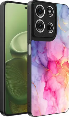 Produktbild von Passend für Motorola Edge 60 Handyhülle mit Marmordruck - TPU Rückseitenschutzhülle Marmordesign - Regenbogen - Smartphonics