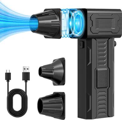 Obrázok produktu pre 220 W elektrický vzduchový prachový metla, bezkefový motor s 140 000 ot./min, nastaviteľná rýchlosť vzduchu max. 53 m/s, dobíjateľný, bezdrôtový, prenosný fúkač suchého vzduchu s kapacitou 8 000 mAh a 2 vymeniteľnými magnetickými tryskami na klávesnicu, auto, čistenie exteriéru, odstraňovanie prachu, odhŕňanie snehu