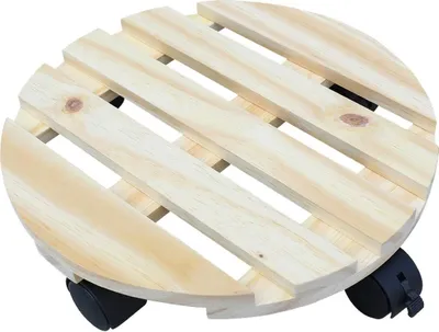 Produktbild von Pflanzenroller Blumenroller Untersetzer Rollbrett Kieferholz 360° Multiroller rund