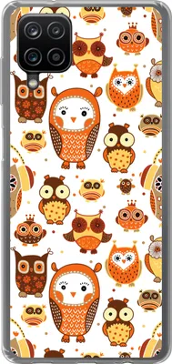 Produktbild von MuchoWow® Handyhülle Schutzhülle Hülle für Telefoonhoesje Samsung Galaxy A12 Mädchen - Eule - Orange - Muster - Mädchen - Kind - Kinder Silikon Softcase Handy Hülle - Bild
