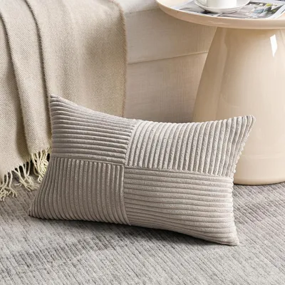 Productafbeelding van Kussensloop 35x55 cm, taupekleur, corduroy, bohemien decoratie, 1 stuk