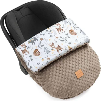 Produktbild von Magical Woodland & Mocha Minky Fußsack für Autositz und Kinderwagen