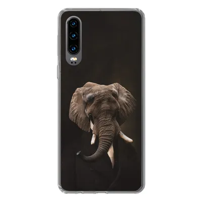 Produktbild von MuchoWow® Handyhülle Schutzhülle Hülle für Huawei P30 Elefant - Tiere - Kunst Silikon Softcase Handy Hülle - Kartenbesitzer