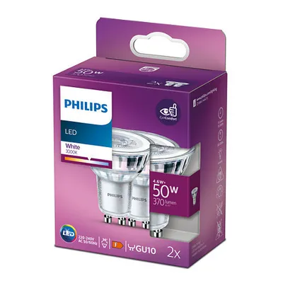 Obrázok produktu pre Philips 8718699777159, 4,6 W, 50 W, GU10, 370 lm, 15000 h, Biela
