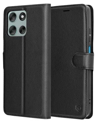 Produktbild von Techsuit – Lederhülle für Motorola Moto G56 – Schwarz