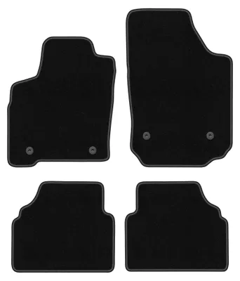 Obrázek produktu pro Velurové autokoberce pro: Opel Meriva A 2002-2010 (minivan) – sada 4 ks, černé, na míru – Wielganizator BASIC