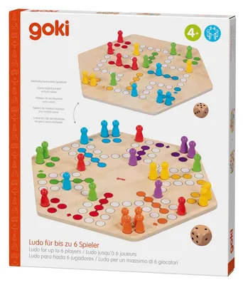 Immagine prodotto di Gioco Ludo in legno Goki - classico gioco da tavolo per 6 giocatori