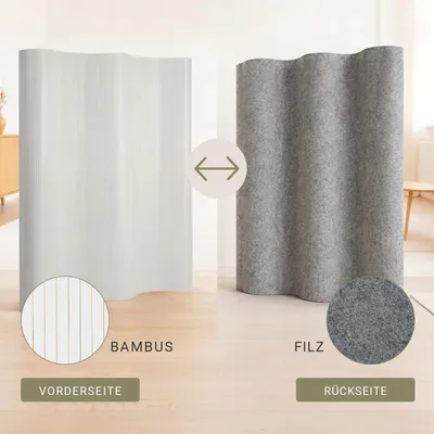 Image de Paravent Séparation de pièce Cloison en bambou 200 x 250 cm Protection visuelle mur espagnol blanc