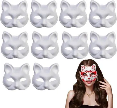 Produktbild von Katzenmasken - Kreative Masker zum Basteln und Verzieren - 185 x 16 cm - Weiß