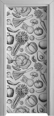 Produktbild von Tür Selbstklebende 80x210 cm Türfolie Türtapete Klebefolie - Gemüse Vegetarisch
